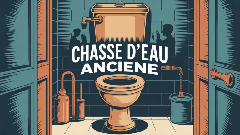 Illustration chasse d'eau ancienne WC Paris outils