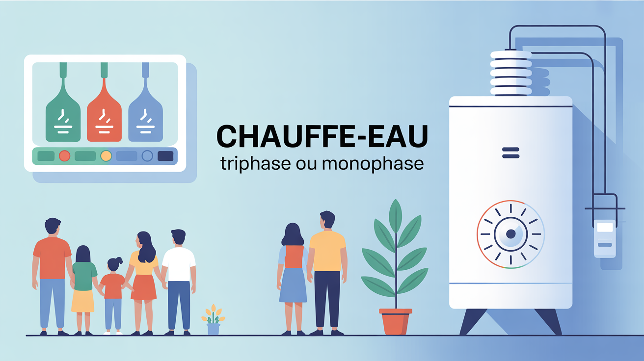 illustration chauffe eau triphase ou monophase pour guide blog
