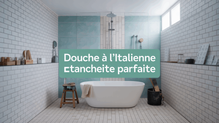 douche italienne moderne murs carrelés sol pente outils checklist