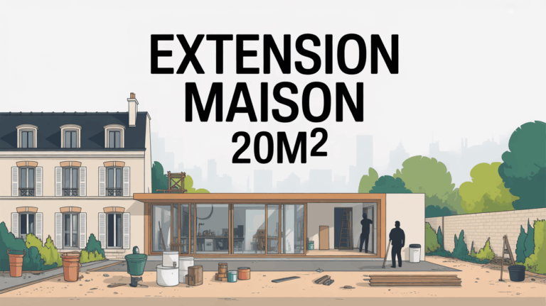 extension maison 20m2 à Paris illustration chantier et matériaux