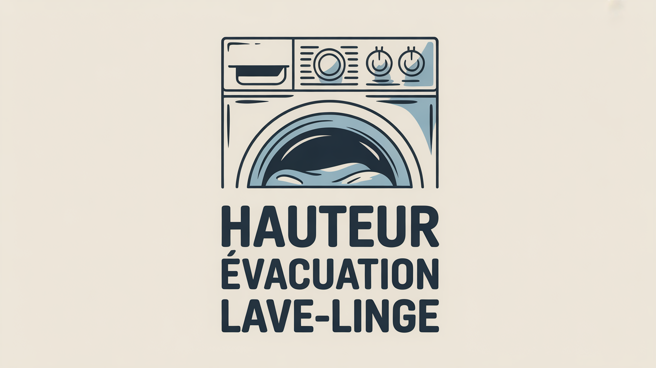 Schema lave-linge buanderie Paris hauteur evacuation