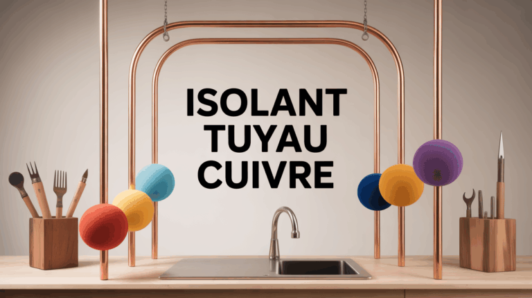 Isolant tuyau cuivre mousse colorée sur plusieurs tuyaux domestiques