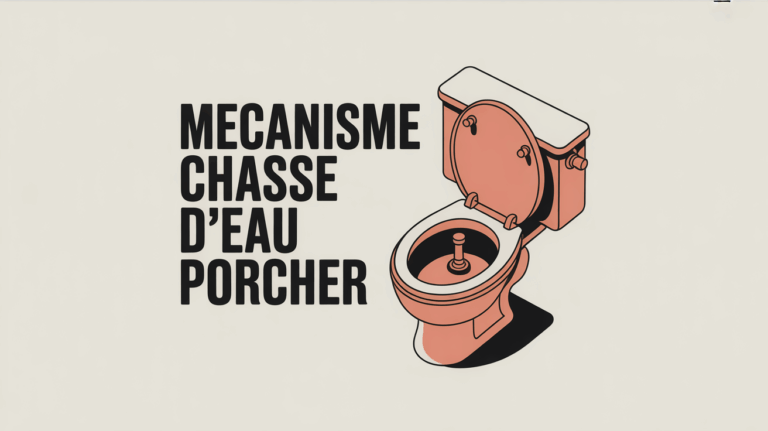 Visuel mecanisme chasse d'eau Porcher dans reservoir