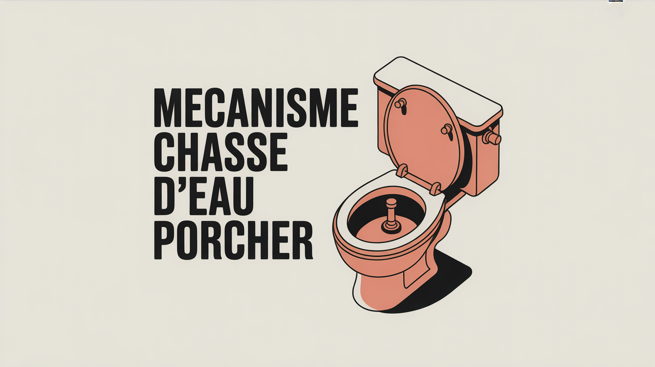 Visuel mecanisme chasse d'eau Porcher dans reservoir