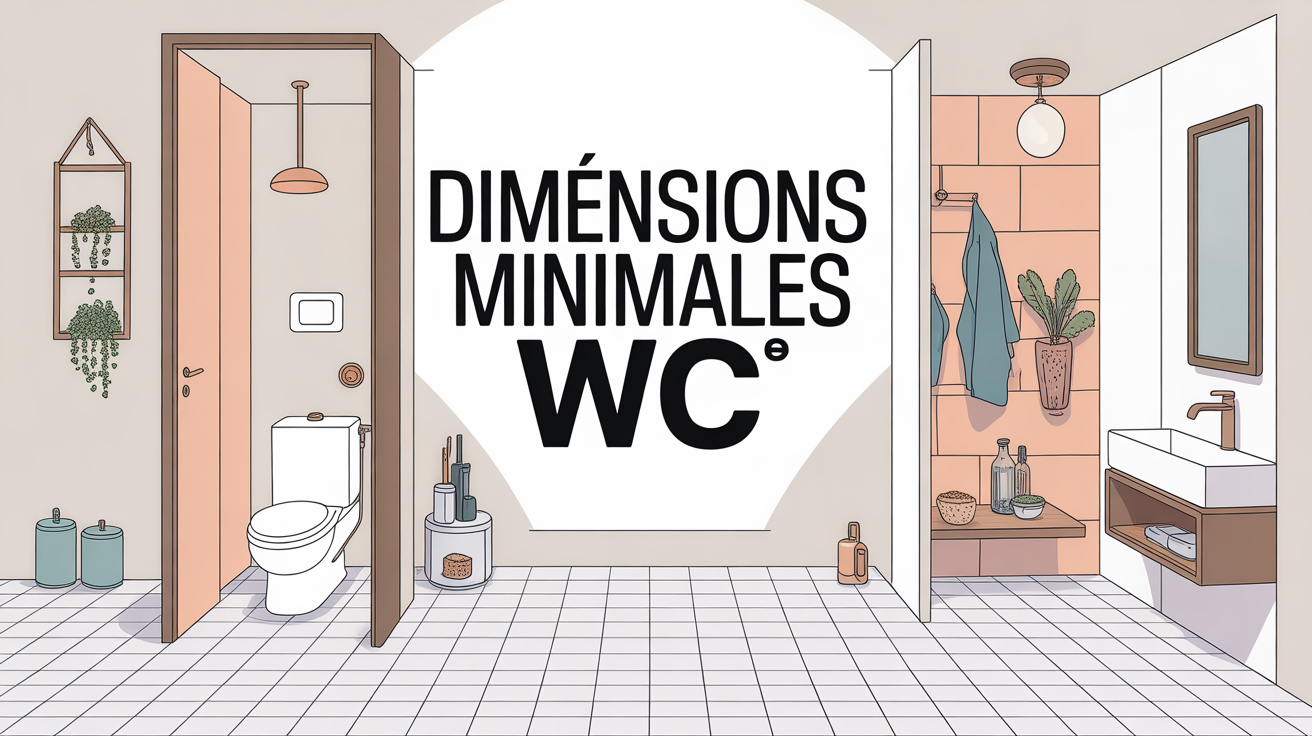 Illustration plan WC compact Paris dimensions minimales