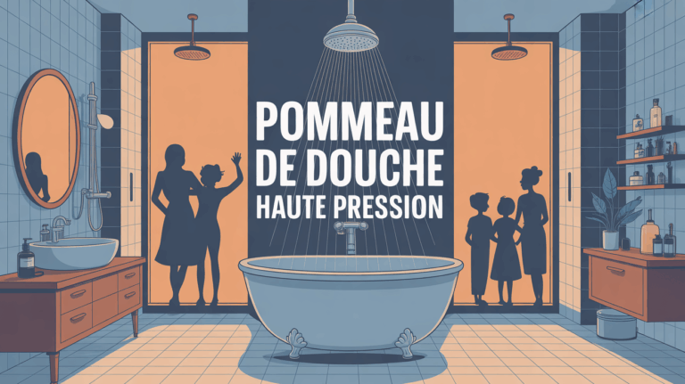 pommeau de douche haute pression moderne dans salle de bain parisienne