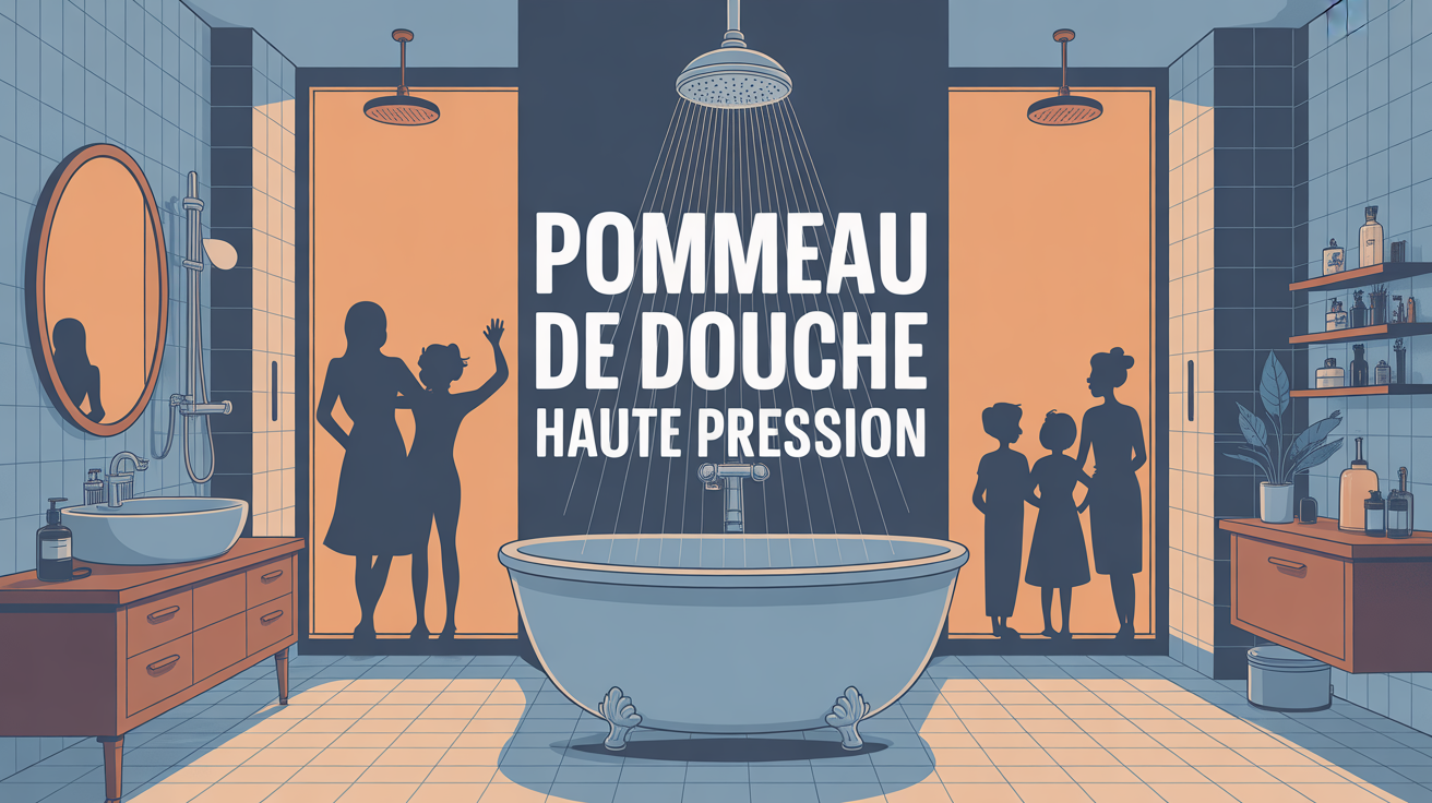 pommeau de douche haute pression moderne dans salle de bain parisienne