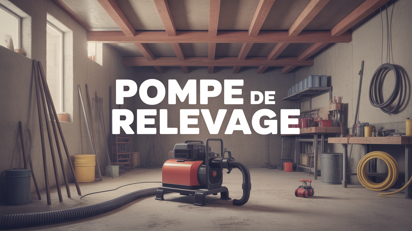 Pompe de relevage en action sous-sol securise