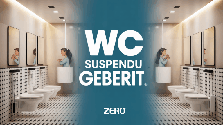 Salle de bain moderne avec WC suspendu Geberit à Paris