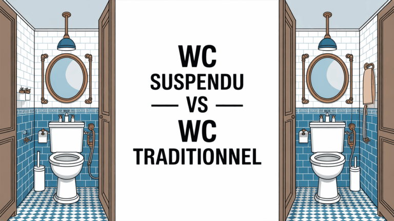 WC suspendu et WC traditionnel optimisés dans une salle de bain parisienne