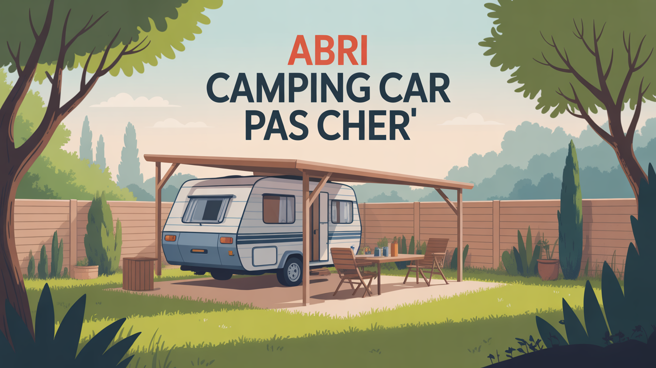Abri camping car pas cher structure bois tole jardin