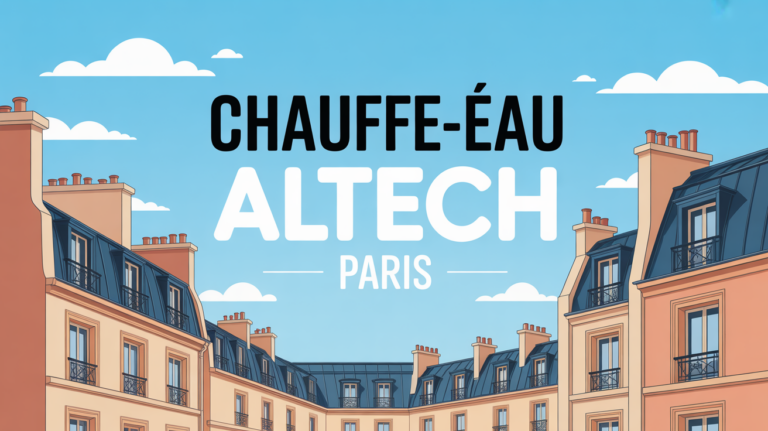 Illustration chauffe-eau Altech moderne avec toits de Paris