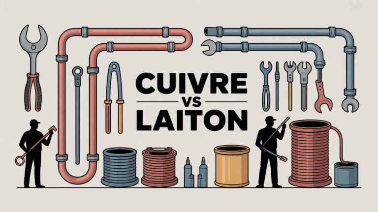 Illustration atelier plomberie electricite cuivre laiton comparatif