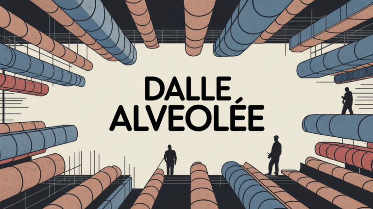Vue chantier dalle alveolee en beton