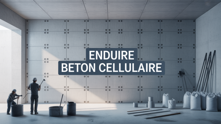 Mur béton cellulaire chantier spatules enduit