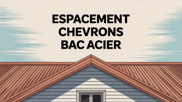 Coupe stylisée toiture bac acier, espacement chevrons