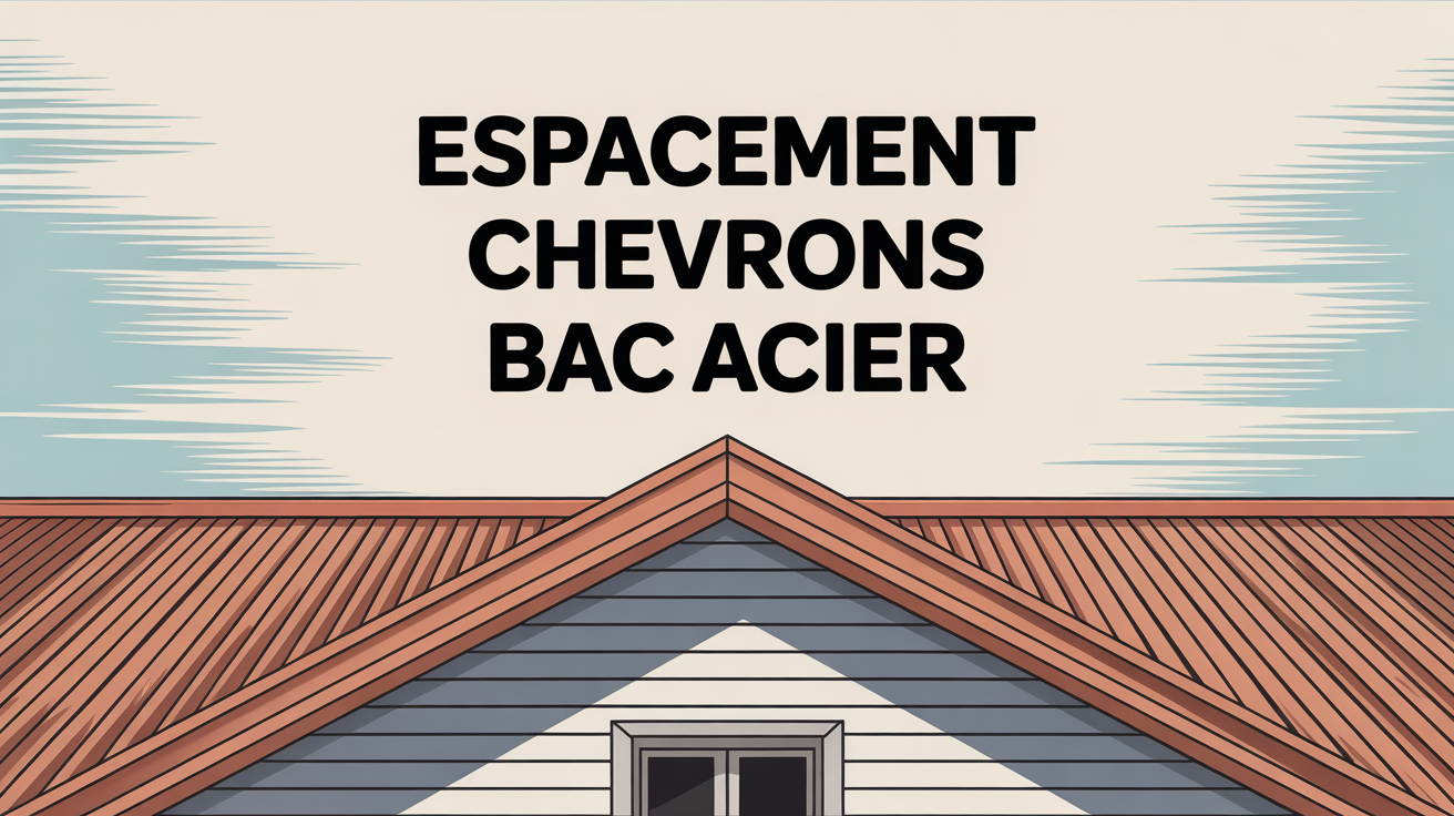 Coupe stylisée toiture bac acier, espacement chevrons