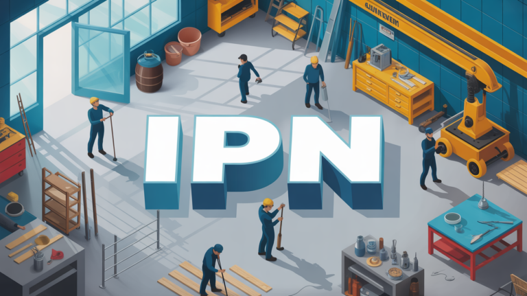 Illustration IPN mur porteur, artisans en action