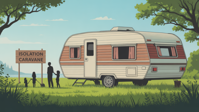 vue caravane isolation familiale outils