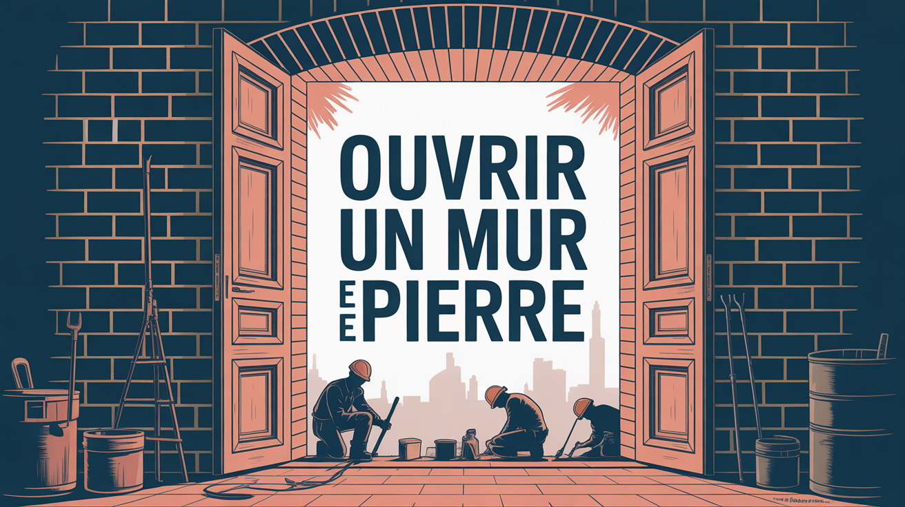 mur en pierre ouvert Paris coupe chantier