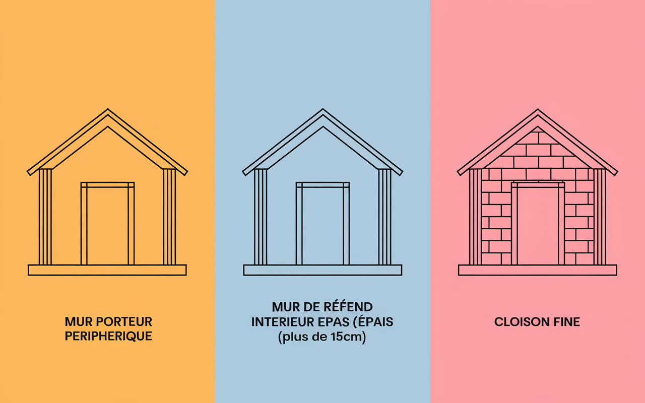 schema comparaison mur de refend porteur et cloison