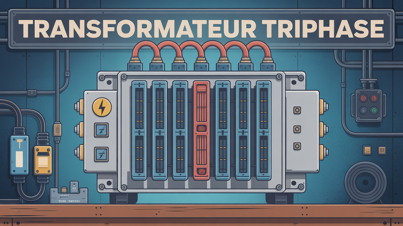 schema technique d'un transformateur triphase moderne