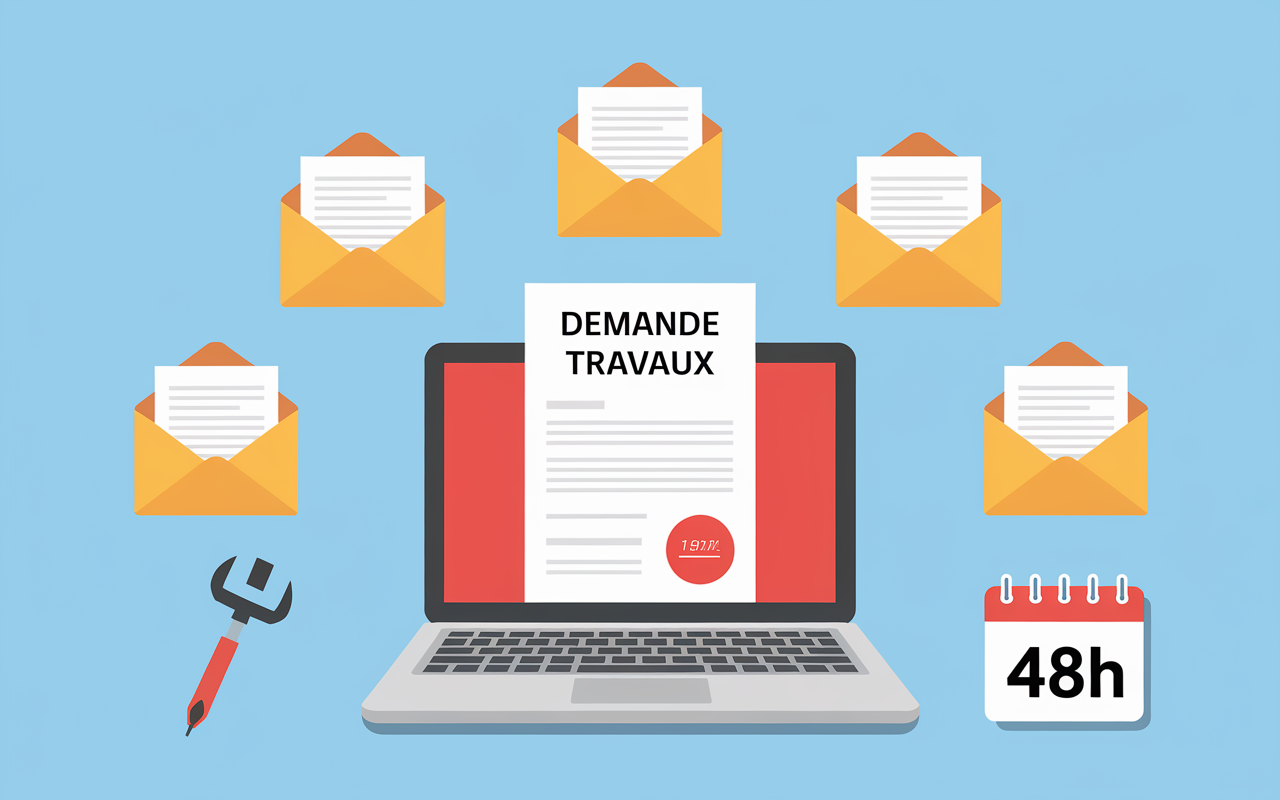 fonctionnement Travaux Now.fr demande devis 48h ordinateur enveloppes