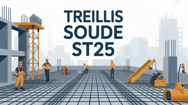 Treillis soudé ST25 pose dalle béton chantier Paris