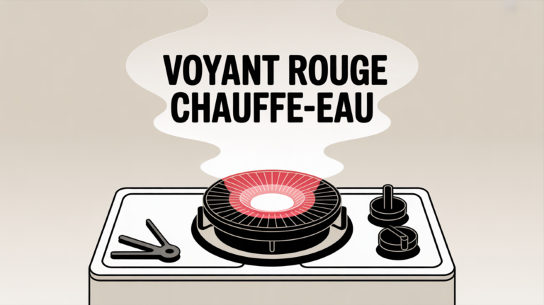 illustration voyant rouge chauffe-eau et outils dépannage