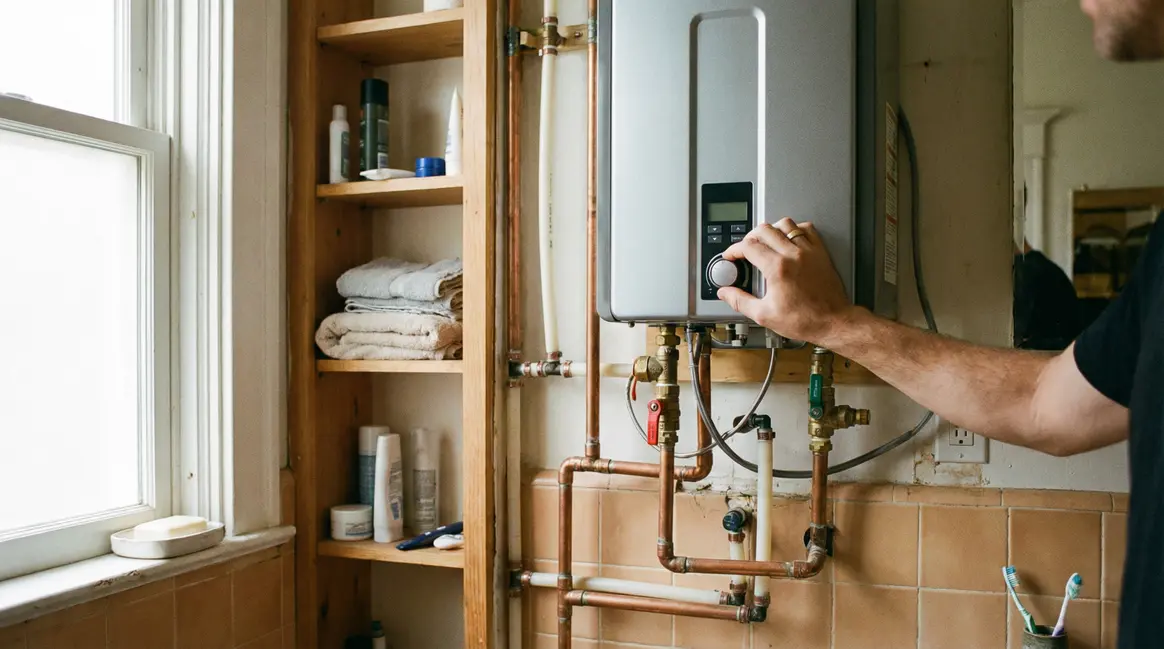 chauffe-eau paris salle de bain main reglages