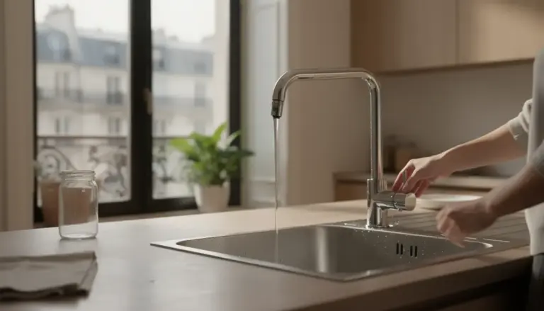 économiseur d'eau pour robinet sur robinet moderne à Paris