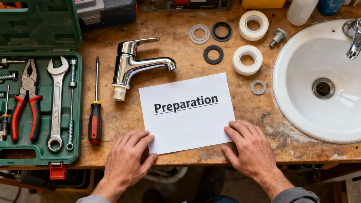 Préparer outils remplacer robinet Paris