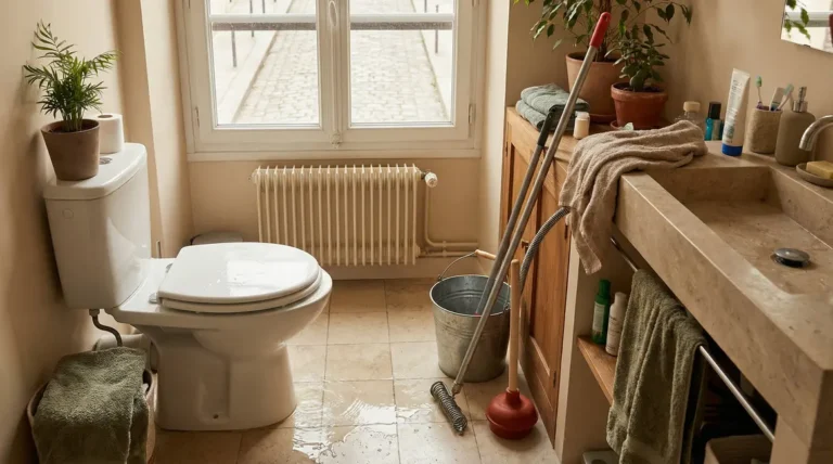 toilettes bouchees debordement salle de bains paris