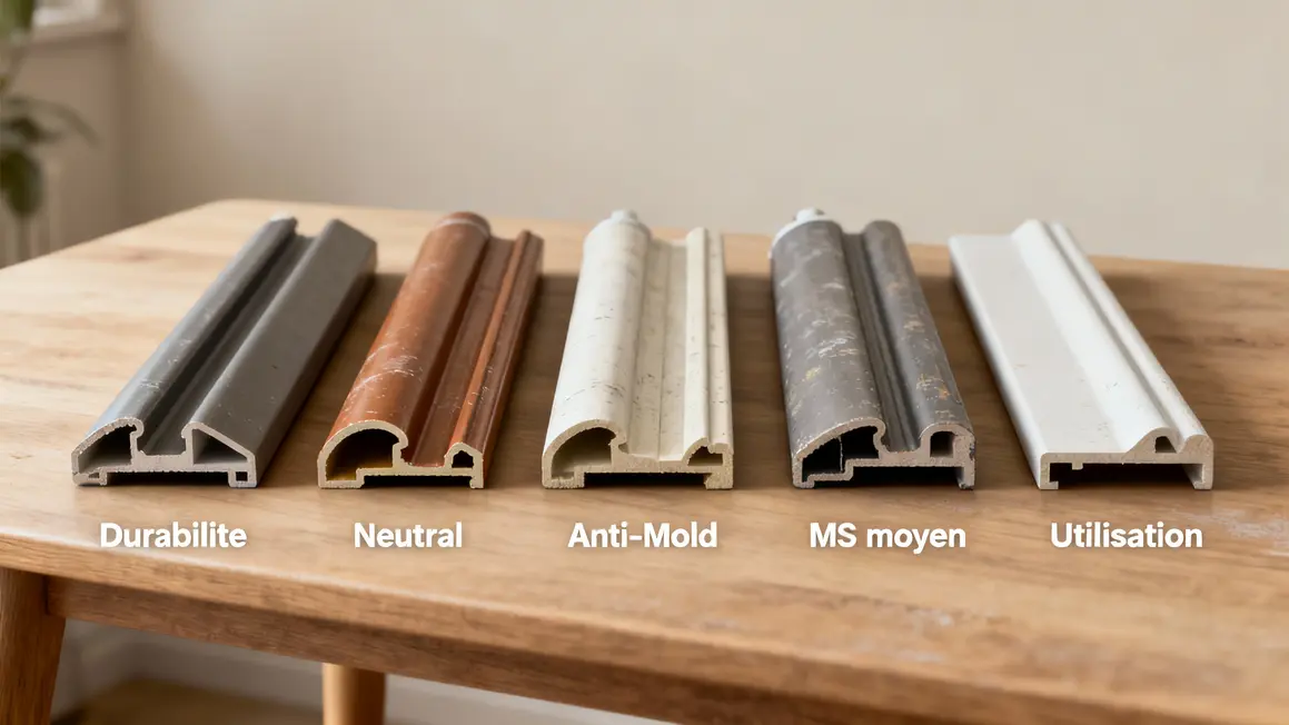 Comparatif visuel types joints douche Paris