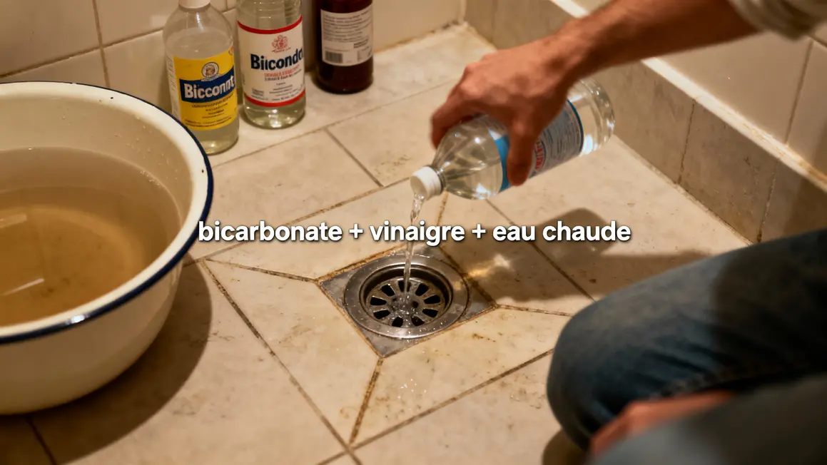 Debouchage baignoire bicarbonate vinaigre eau chaude