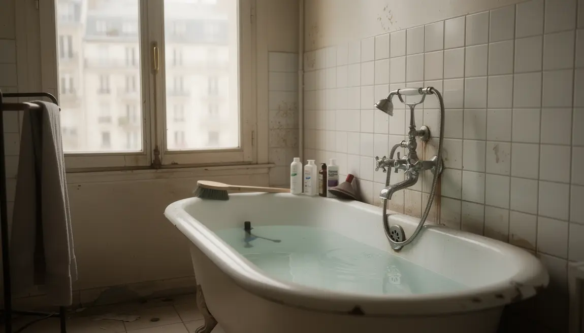Salle de bain Paris baignoire deboucher eau stagnante