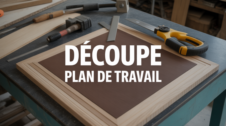 decoupe plan de travail vue atelier outils materiaux