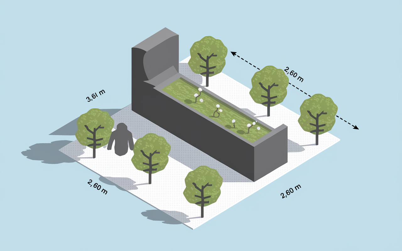 plan mur de séparation entre voisin non mitoyen vue parcelle