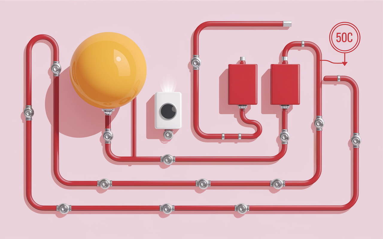 schema fonctionnement bouclage ecs avec nourrice