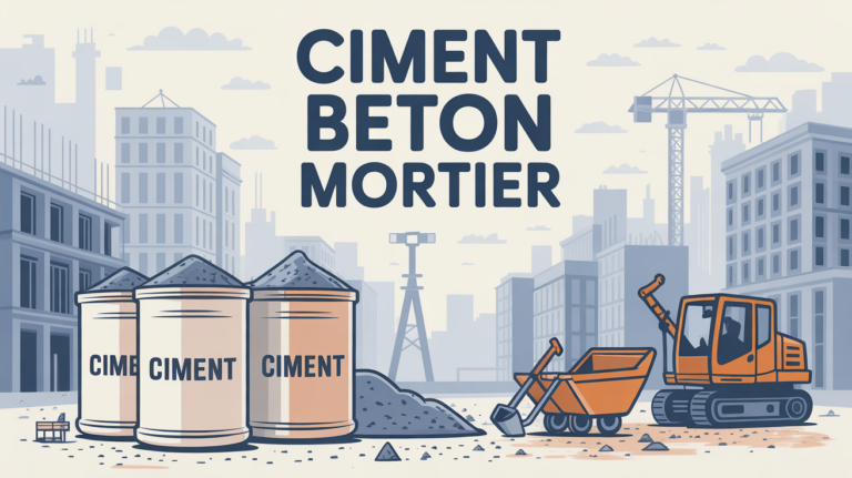 Différence entre ciment et béton vue chantier urbain