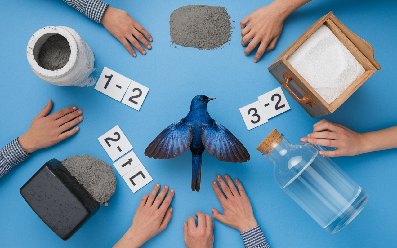 Différence entre ciment et béton dosage composants vus de dessus