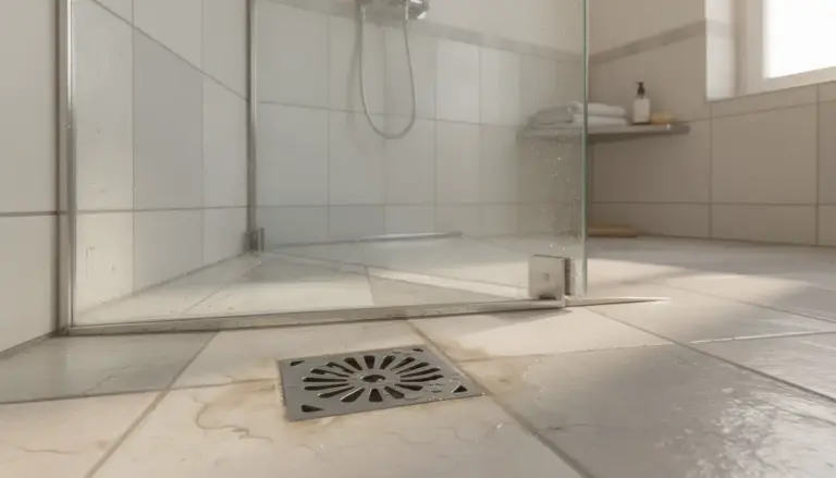 Douche parisienne avec siphon et grille anti-cheveux