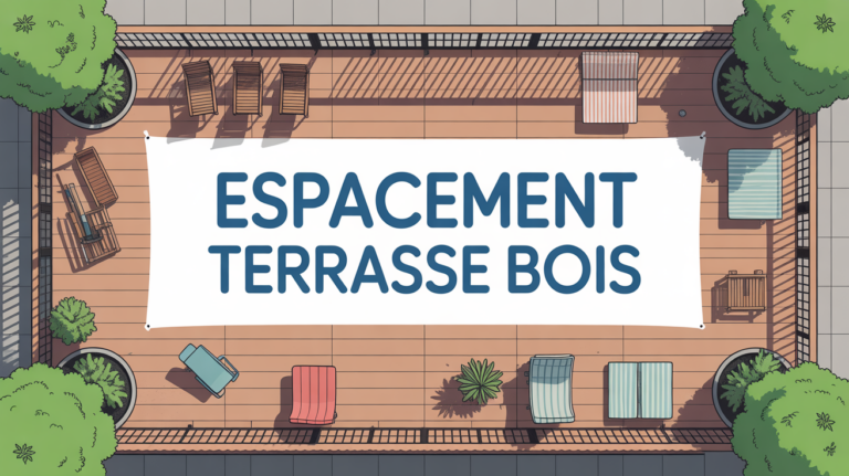Vue dessus espace entre lame de terrasse bois urbaine