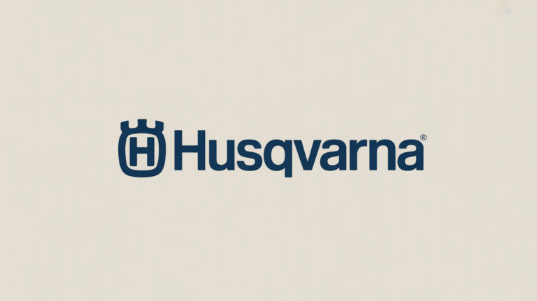 atelier husqvarna logo design stylise sur fond clair