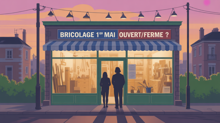 magasin bricolage ouvert 1er mai affiche devant porte
