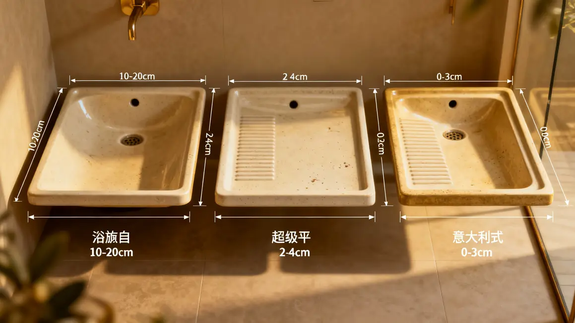 Schéma receveurs douche surélevé extra-plat italienne Paris