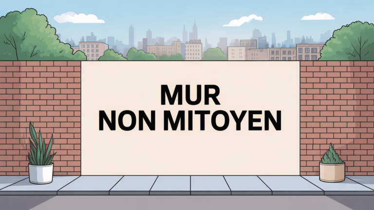 mur de séparation entre voisin non mitoyen illustration épurée