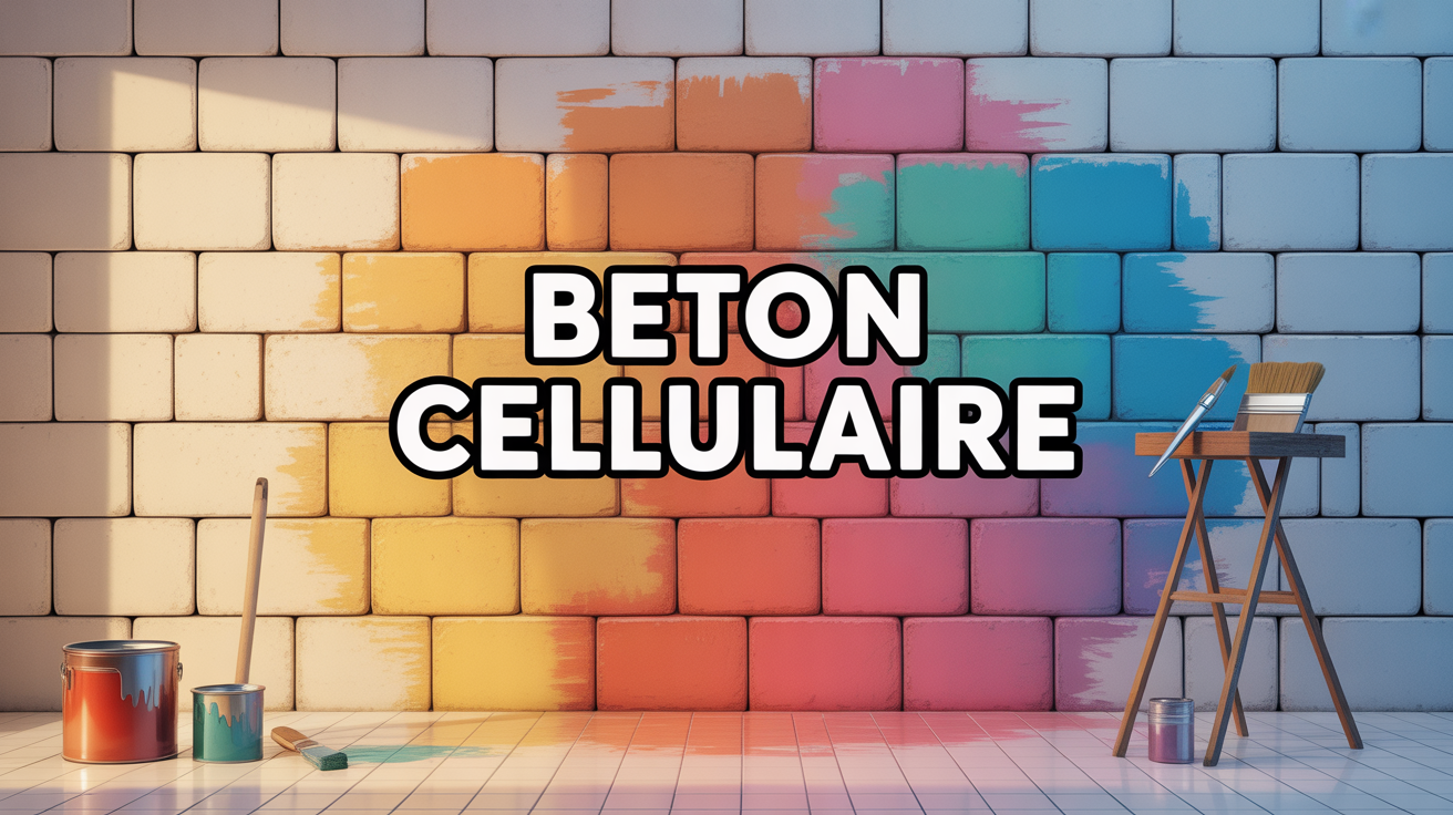 illustration peinture pour béton cellulaire avec outils