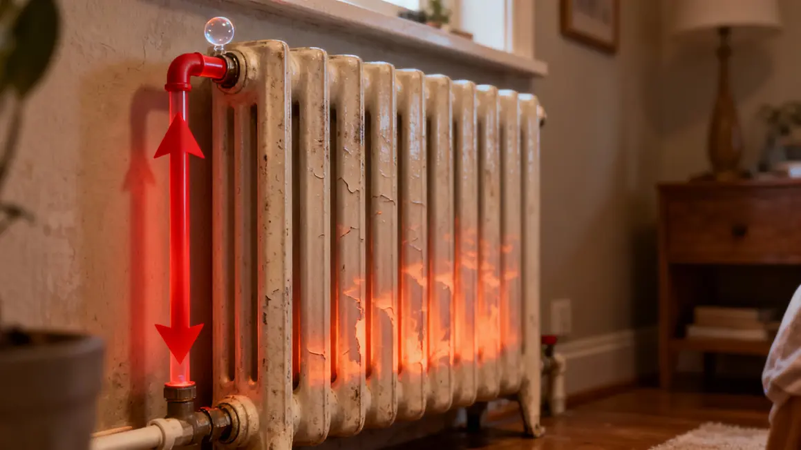 schema radiateur bulle air purge chaleur