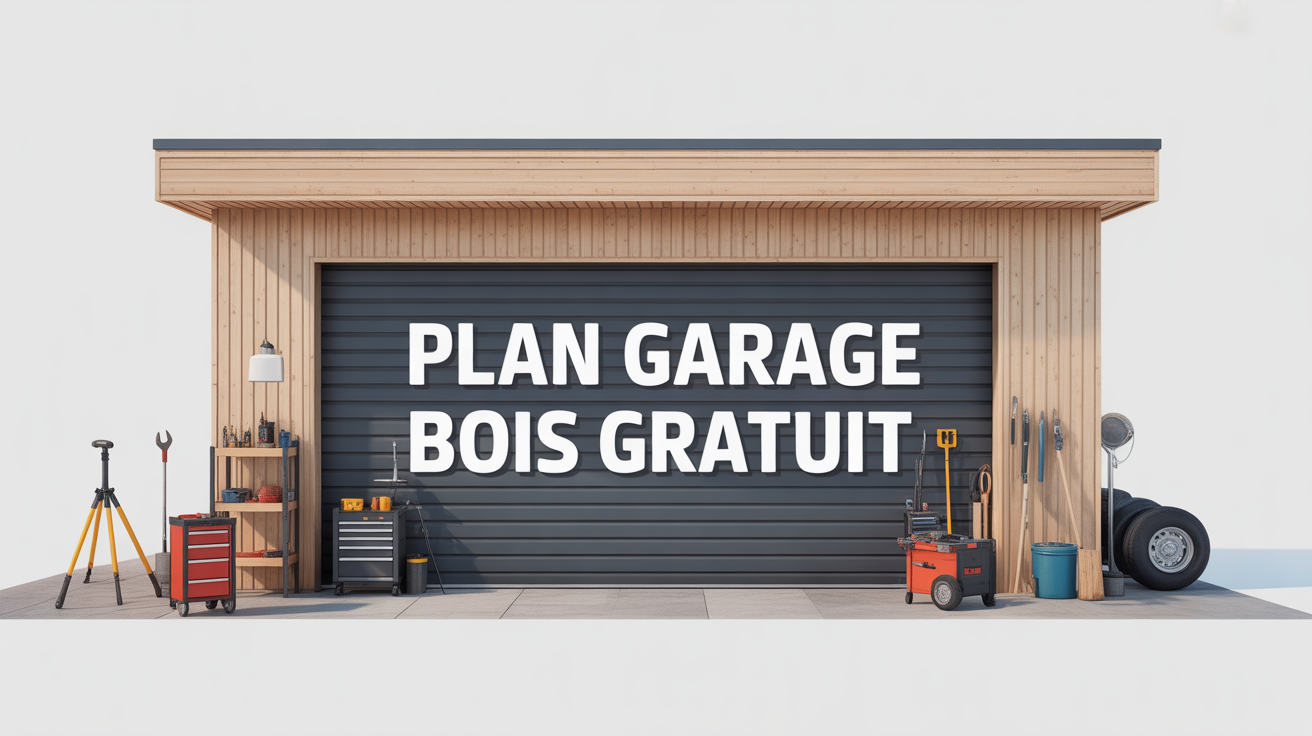 schéma plan garage en bois gratuit vue stylisée moderne